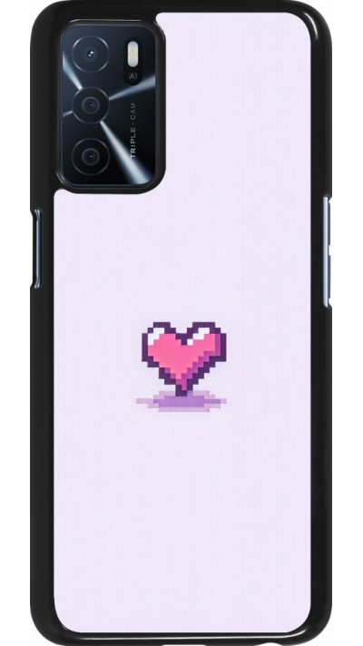 OPPO A16s Case Hülle - Pixel Herz Hellviolett