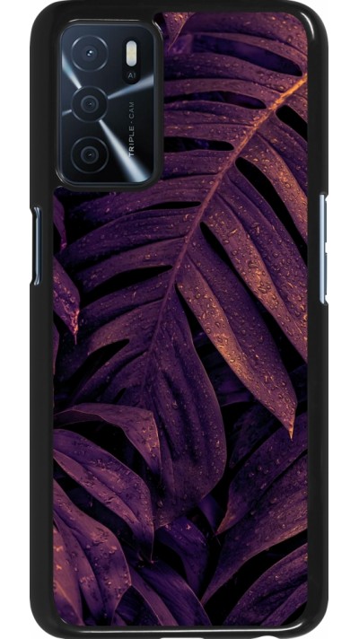 Oppo A16s Case Hülle - Purple Light Leaves