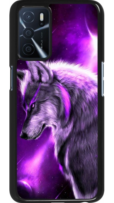 Oppo A16s Case Hülle - Purple Sky Wolf