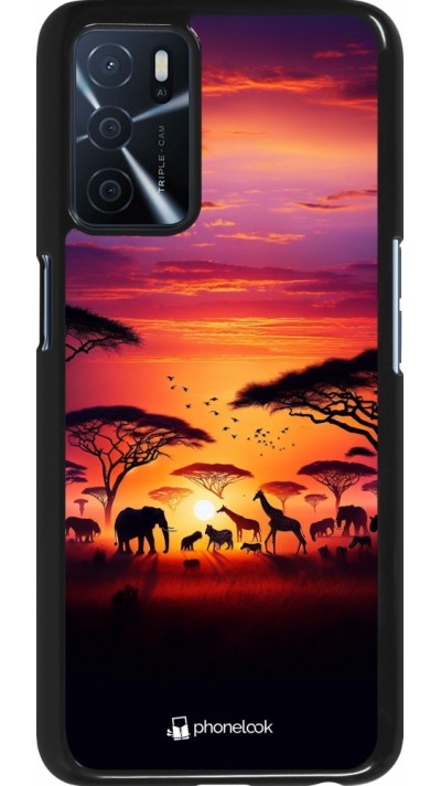 OPPO A16s Case Hülle - Safari Sonnenuntergang Wildtiere