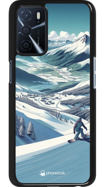 OPPO A16s Case Hülle - Snowboarder Berg