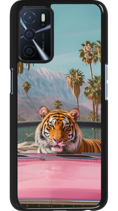 OPPO A16s Case Hülle - Tiger Auto rosa