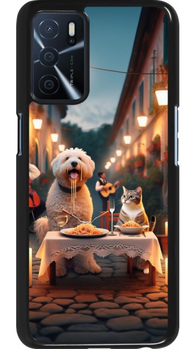 OPPO A16s Case Hülle - Valentin 2024 Hund & Katze Kerzenlicht