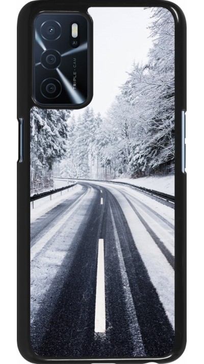 Oppo A16s Case Hülle - Winter 22 Snowy Road