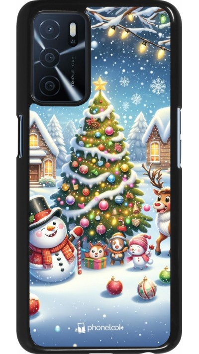 OPPO A16s Case Hülle - Weihnachten 2023 Schneemann und Tannenbaum