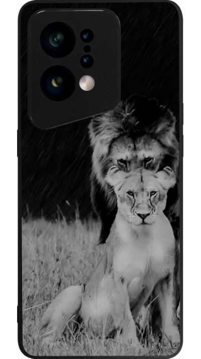 OPPO Find X5 Case Hülle - Silikon schwarz Angry lions