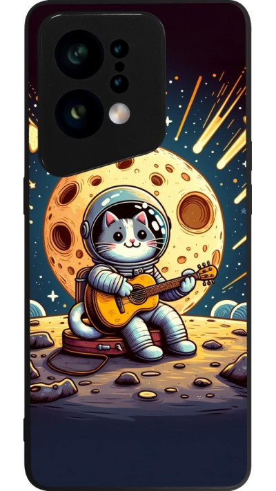 OPPO Find X5 Case Hülle - Silikon schwarz AstroKatze RockMond