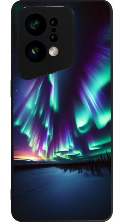 OPPO Find X5 Case Hülle - Silikon schwarz Funkelndes Nordlicht