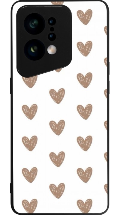 OPPO Find X5 Case Hülle - Silikon schwarz Autumn 2024 brown hearts