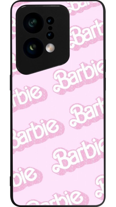 OPPO Find X5 Case Hülle - Silikon schwarz Barbie light pink pattern