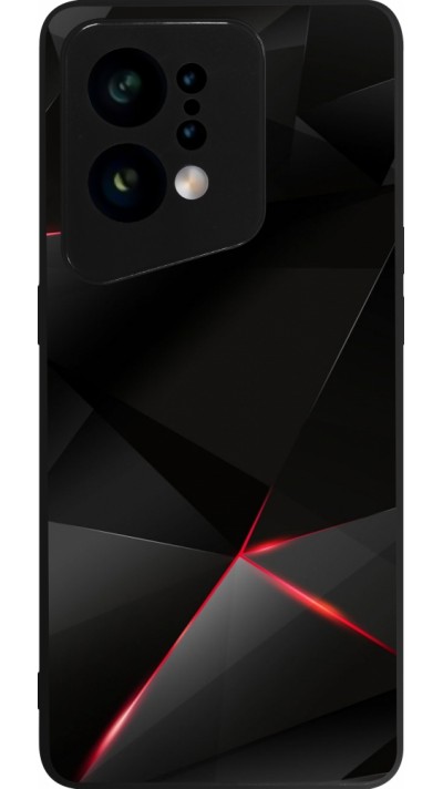 OPPO Find X5 Case Hülle - Silikon schwarz Black Red Lines