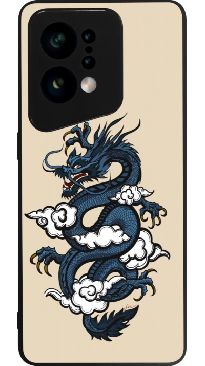 OPPO Find X5 Case Hülle - Silikon schwarz Blue Dragon Tattoo