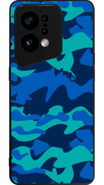 OPPO Find X5 Case Hülle - Silikon schwarz Camo Blue