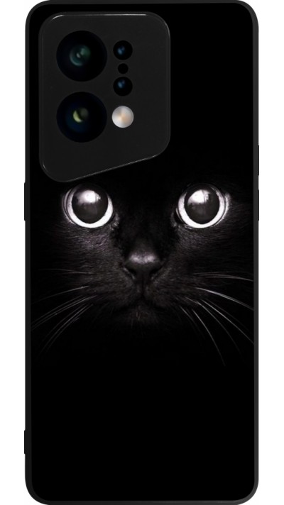 OPPO Find X5 Case Hülle - Silikon schwarz Cat eyes