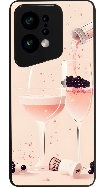 OPPO Find X5 Case Hülle - Silikon schwarz Champagne Pouring Pink