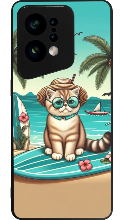 OPPO Find X5 Case Hülle - Silikon schwarz Chat Surf Stil