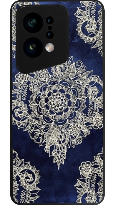 OPPO Find X5 Case Hülle - Silikon schwarz Cream Flower Moroccan