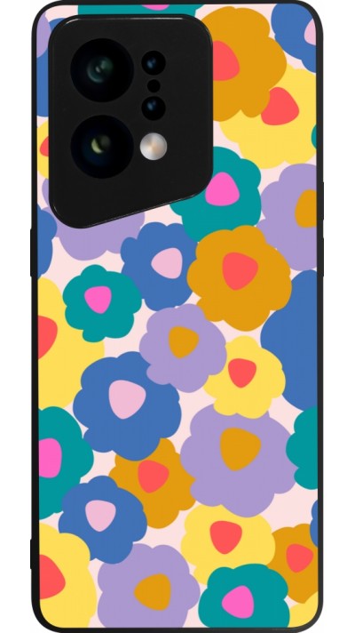 OPPO Find X5 Case Hülle - Silikon schwarz Easter 2024 flower power