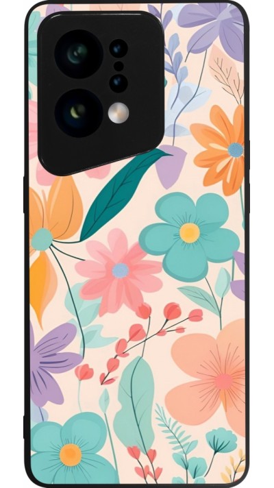 OPPO Find X5 Case Hülle - Silikon schwarz Easter 2024 spring flowers