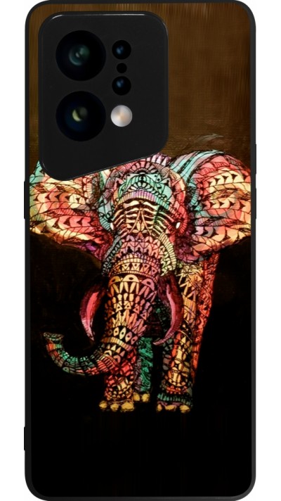 OPPO Find X5 Case Hülle - Silikon schwarz Elephant 02