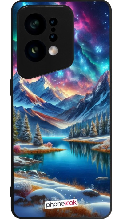 OPPO Find X5 Case Hülle - Silikon schwarz Fantasiebergsee Himmel Sterne