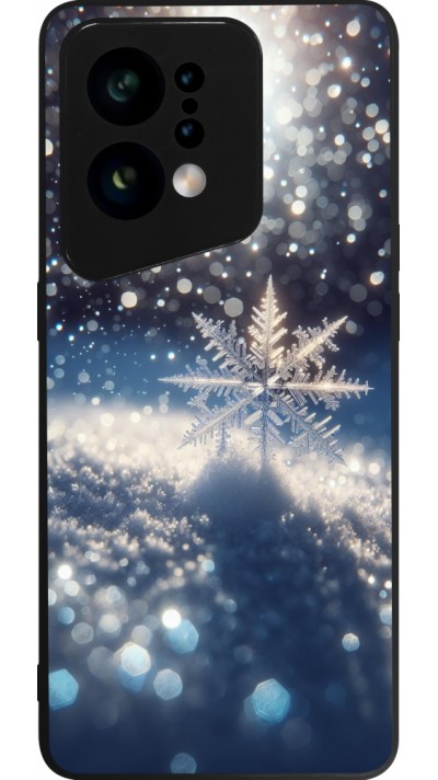 OPPO Find X5 Case Hülle - Silikon schwarz Schneeflocke Solar Glanz