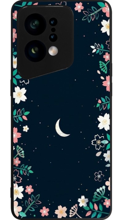 OPPO Find X5 Case Hülle - Silikon schwarz Flowers space