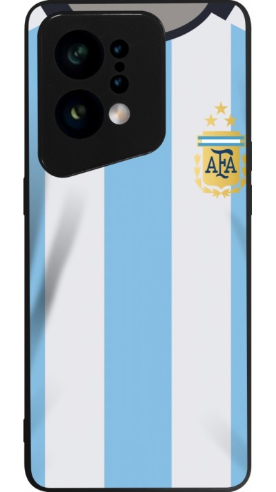 OPPO Find X5 Case Hülle - Silikon schwarz Argentinien 2022 personalisierbares Fussballtrikot