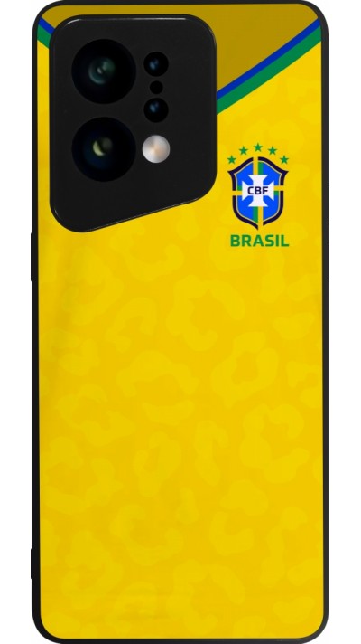 OPPO Find X5 Case Hülle - Silikon schwarz Brasilien 2022 personalisierbares Fußballtrikot