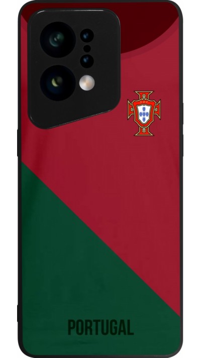 OPPO Find X5 Case Hülle - Silikon schwarz Fussballtrikot Portugal2022