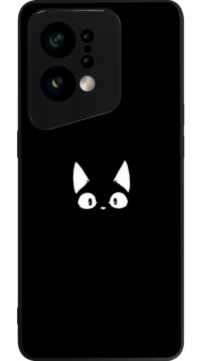 OPPO Find X5 Case Hülle - Silikon schwarz Funny cat on black