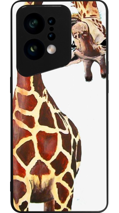 OPPO Find X5 Case Hülle - Silikon schwarz Giraffe Fit