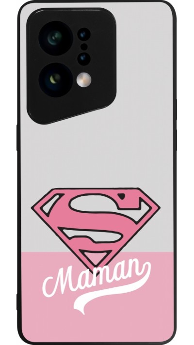 OPPO Find X5 Case Hülle - Silikon schwarz Mom 2024 Super hero maman