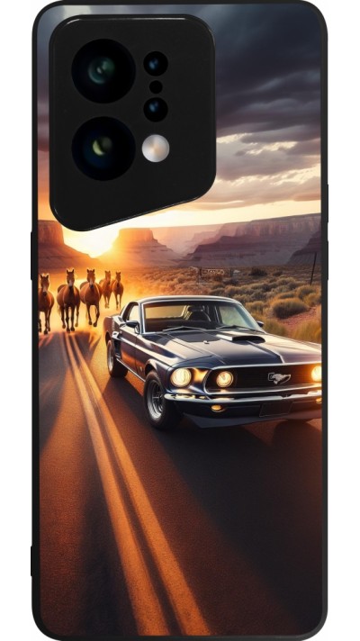 OPPO Find X5 Case Hülle - Silikon schwarz Mustang 69 Grand Canyon