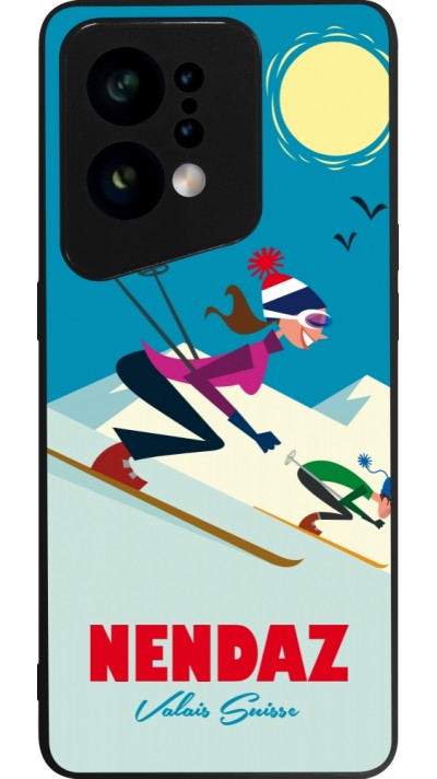 OPPO Find X5 Case Hülle - Silikon schwarz Nendaz Ski Downhill