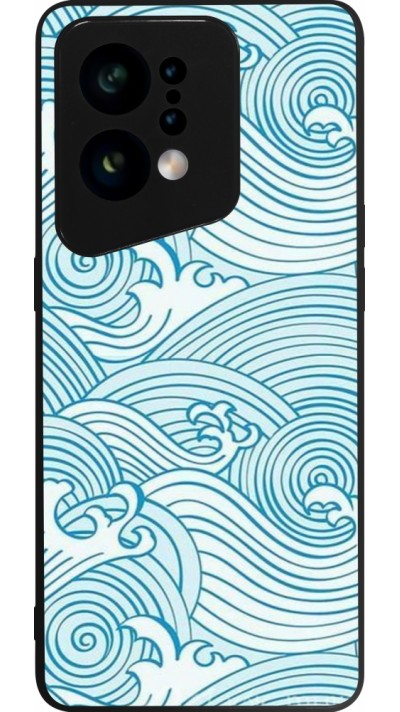 OPPO Find X5 Case Hülle - Silikon schwarz Ocean Waves