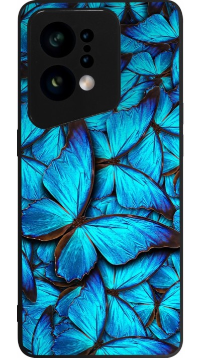 OPPO Find X5 Case Hülle - Silikon schwarz Papillon bleu