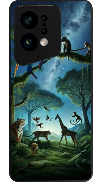 OPPO Find X5 Case Hülle - Silikon schwarz Paradies der exotischen Tiere