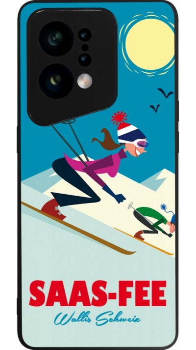 OPPO Find X5 Case Hülle - Silikon schwarz Saas-Fee Ski Downhill