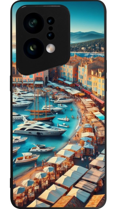 OPPO Find X5 Case Hülle - Silikon schwarz Saint-Tropez Strand