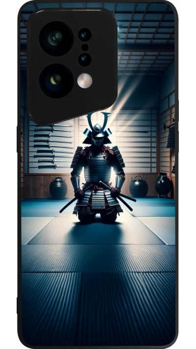 OPPO Find X5 Case Hülle - Silikon schwarz Samurai im Gebet