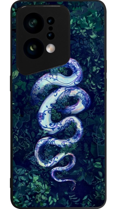 OPPO Find X5 Case Hülle - Silikon schwarz Snake Blue Anaconda