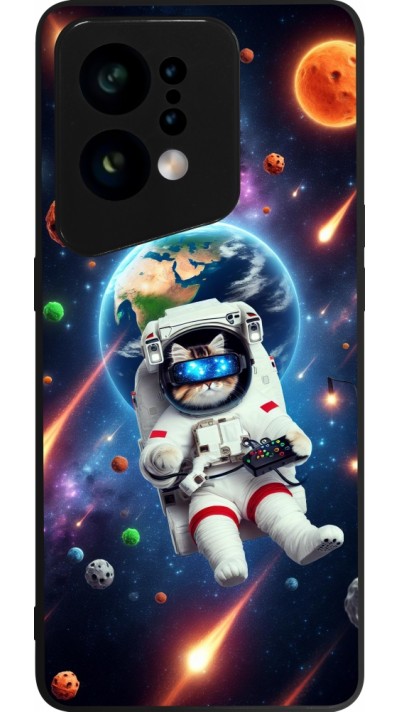 Coque OPPO Find X5 - Silicone rigide noir VR SpaceCat Odyssey