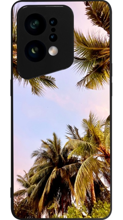 Coque OPPO Find X5 - Silicone rigide noir Summer 2023 palm tree vibe