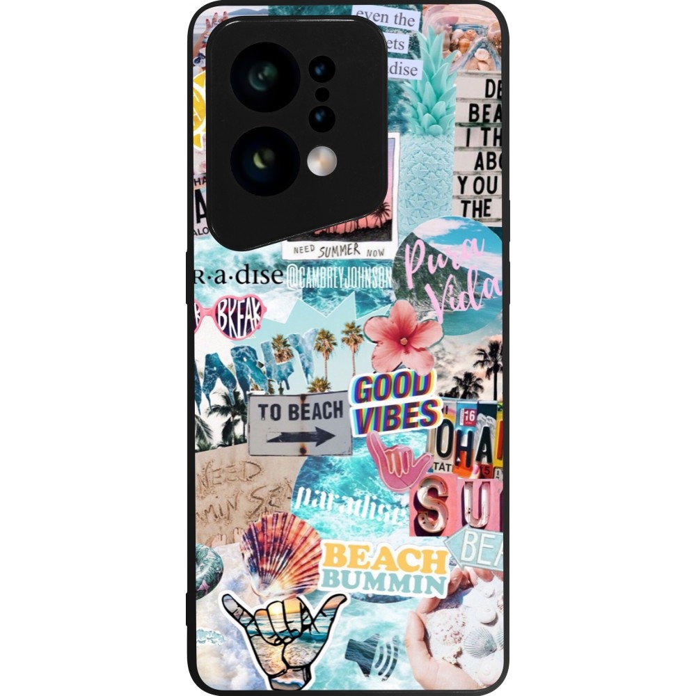 OPPO Find X5 Case Hülle - Silikon schwarz Summer 20 collage