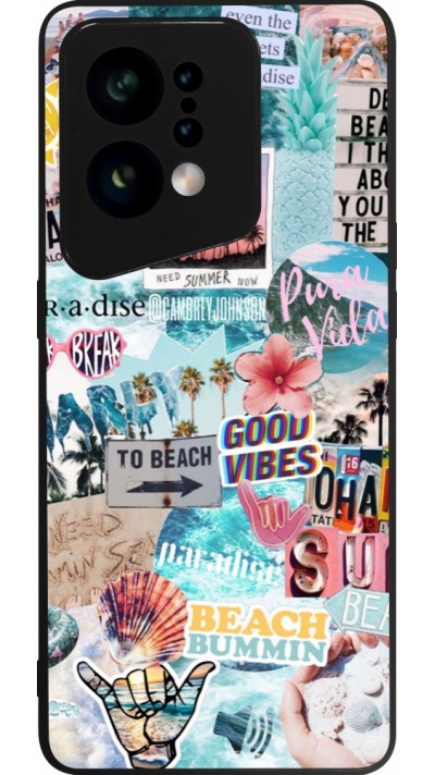 Coque OPPO Find X5 - Silicone rigide noir Summer 20 collage