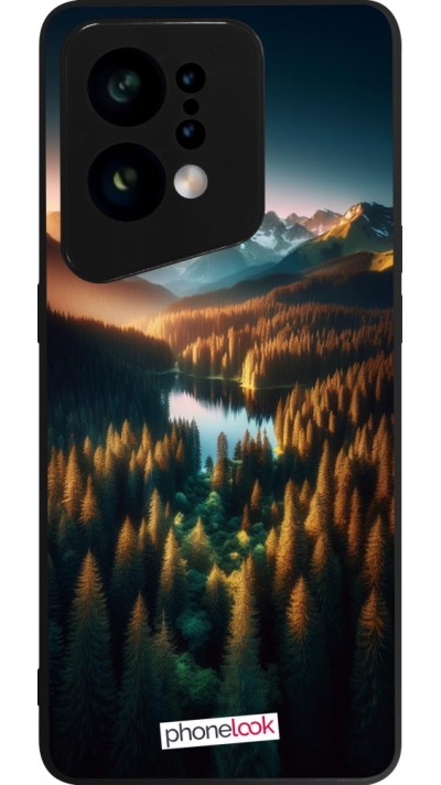 Coque OPPO Find X5 - Silicone rigide noir Sunset Forest Lake