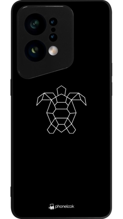 Coque OPPO Find X5 - Silicone rigide noir Turtles lines on black