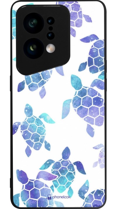 Coque OPPO Find X5 - Silicone rigide noir Turtles pattern watercolor