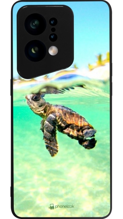 Coque OPPO Find X5 - Silicone rigide noir Turtle Underwater